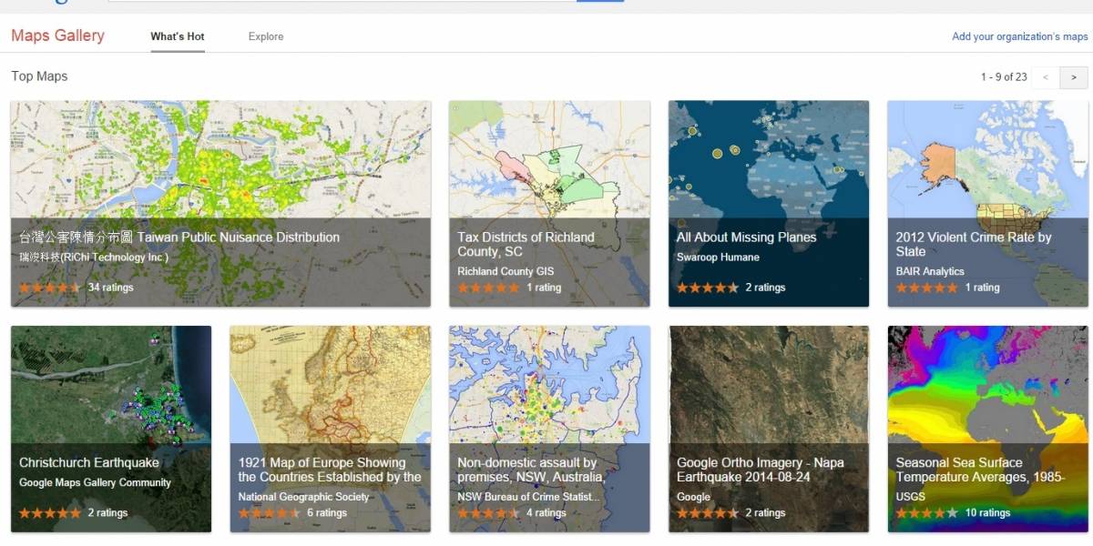Google lanza galería para que podamos encontrar, crear y compartir mapas personalizados