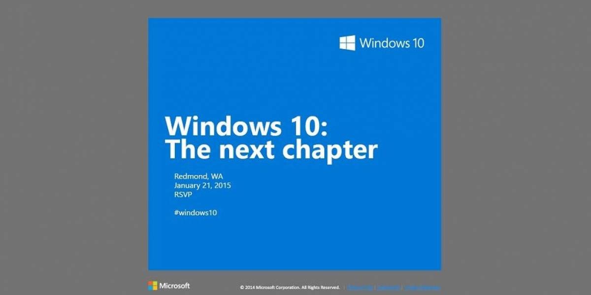 Microsoft confirma que realizará un evento de Windows 10 en enero
