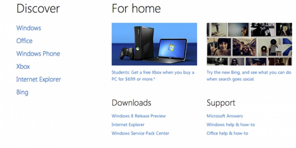 Microsoft estrena nuevo sitio web con diseño estilo Metro