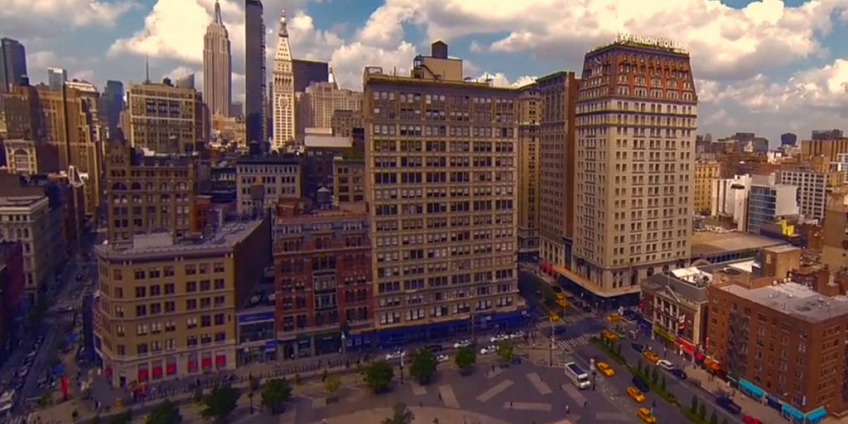 Lugares emblemáticos de Nueva York son capturados con un dron y una GoPro
