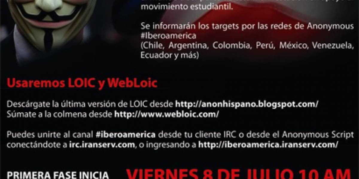 Anonymous convoca la Operación Maleducados contra el Gobierno de Chile