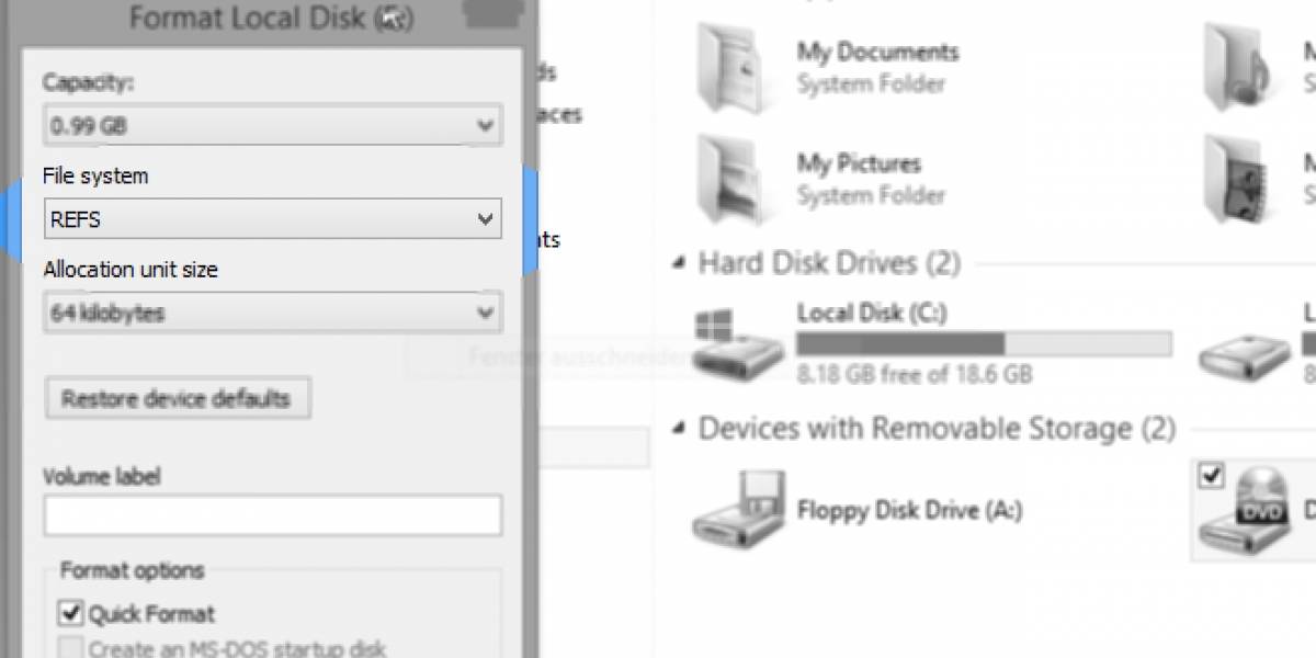 Windows 8.1 tendrá soporte para el sistema de archivos ReFS