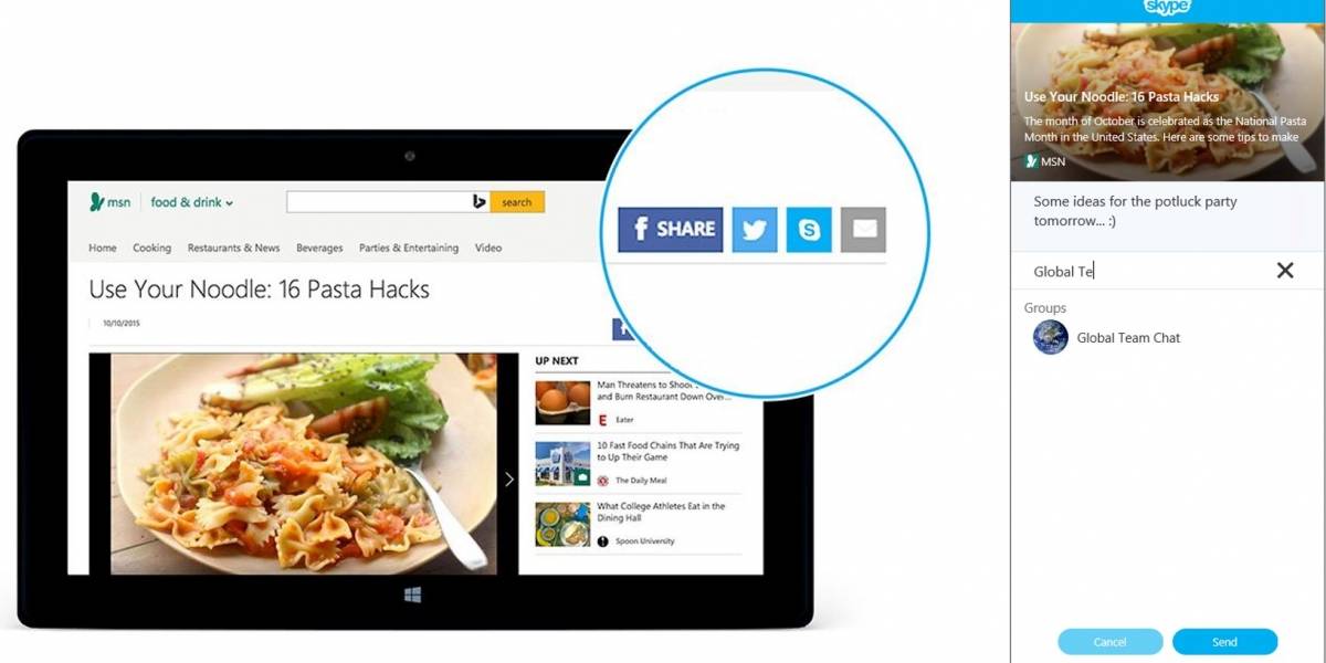 Skype presenta su botón de "compartir" para la web