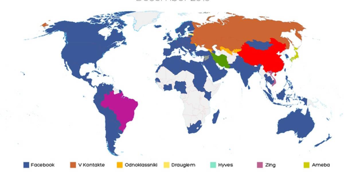 Mapa mundial de la conquista de Facebook
