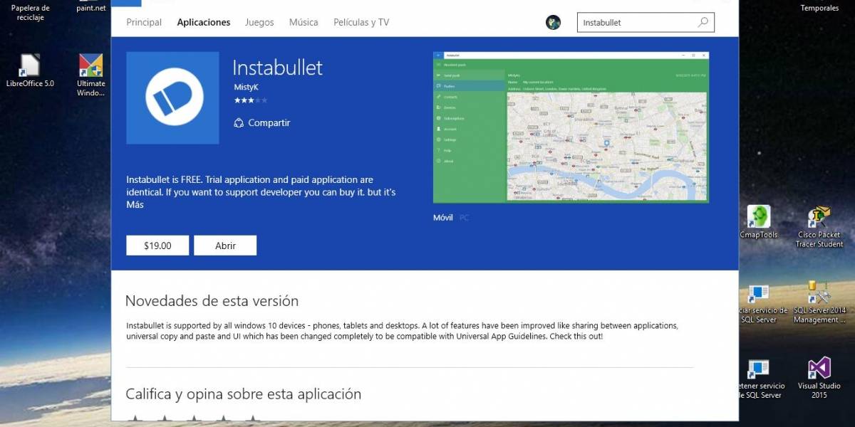 Instabullet, el cliente de Pushbullet para Windows 10