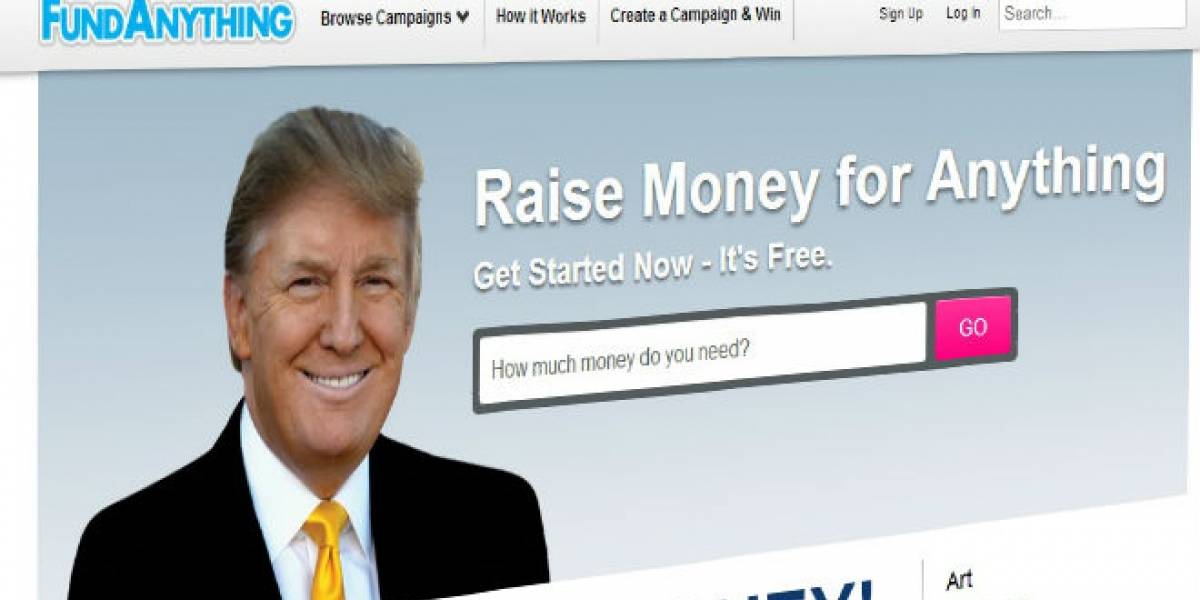 Donald Trump lanza una copia de Kickstarter llamada FundAnything