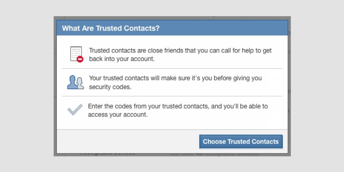 Facebook lanza "Contactos Confiables" para que te ayuden a volver a acceder a tu cuenta