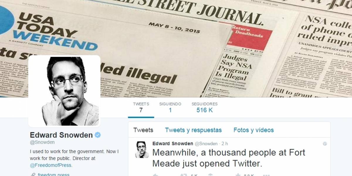 Edward Snowden abre cuenta oficial en Twitter