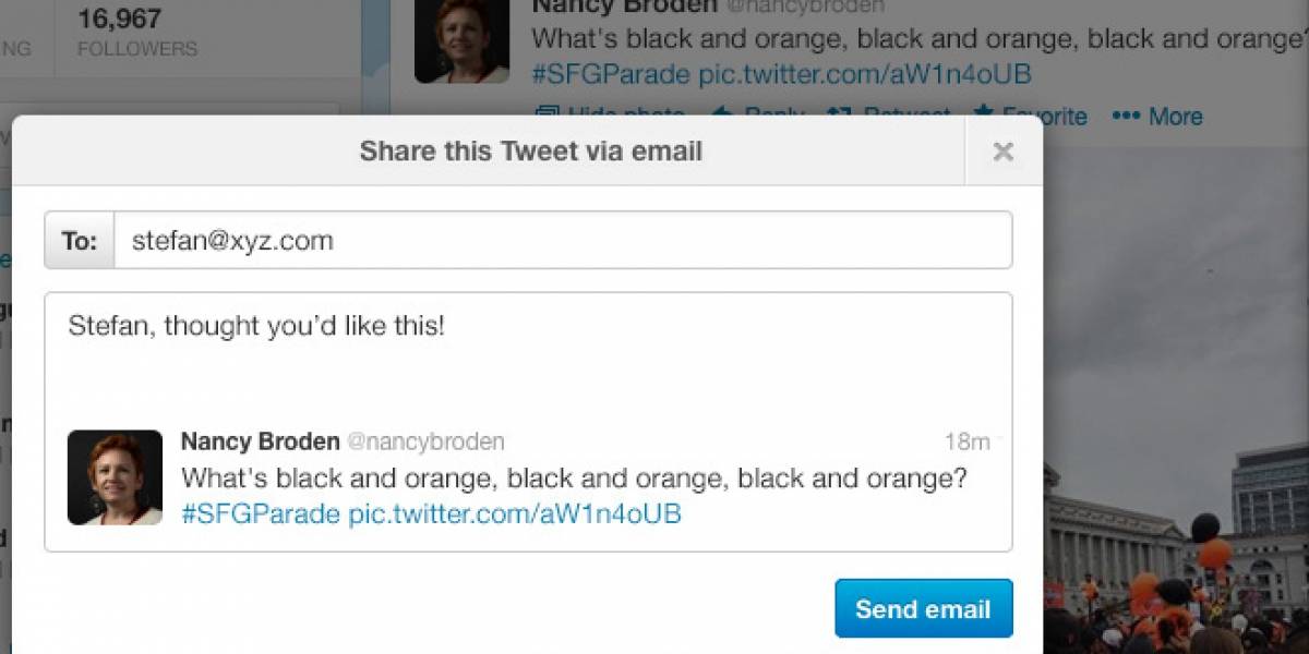 Twitter implementará opción para compartir tuits vía correo electrónico