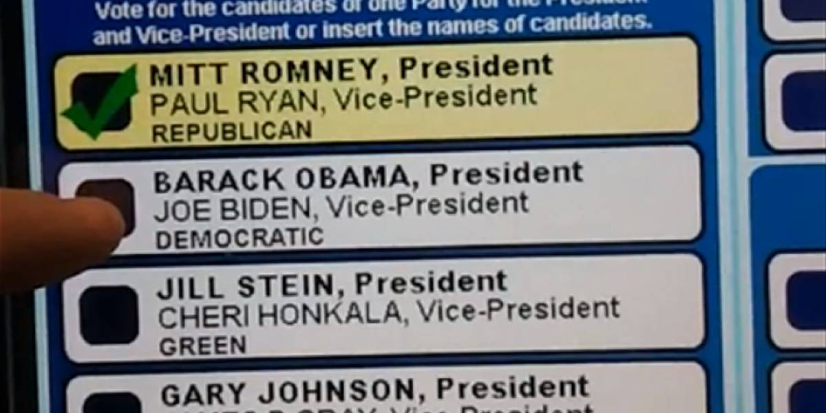Denuncian que máquina de voto electrónico en EE.UU. cambia la elección de Obama por Romney