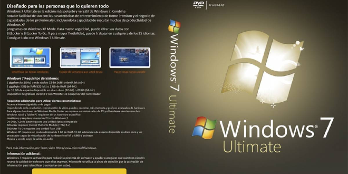 Microsoft ha vendido 600 millones de copias de Windows 7 a la fecha