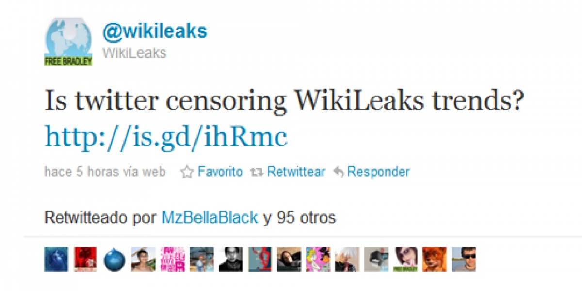 Wikileaks ahora sospecha que Twitter lo está censurando