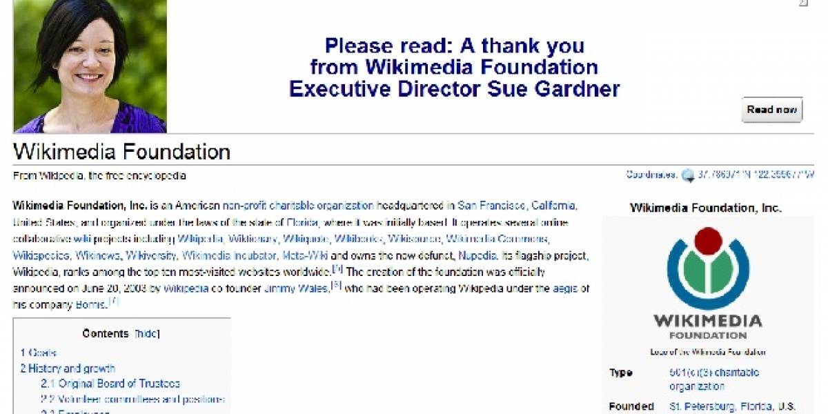 Wikipedia recaudó récord de US$20 millones para financiar este 2012