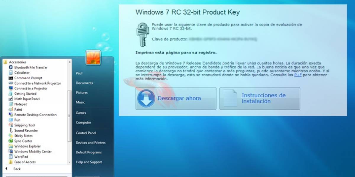 Windows 7 RC ya disponible para todos