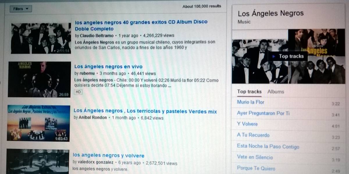 YouTube ahora promociona playlists y las canciones más populares cuando buscas música