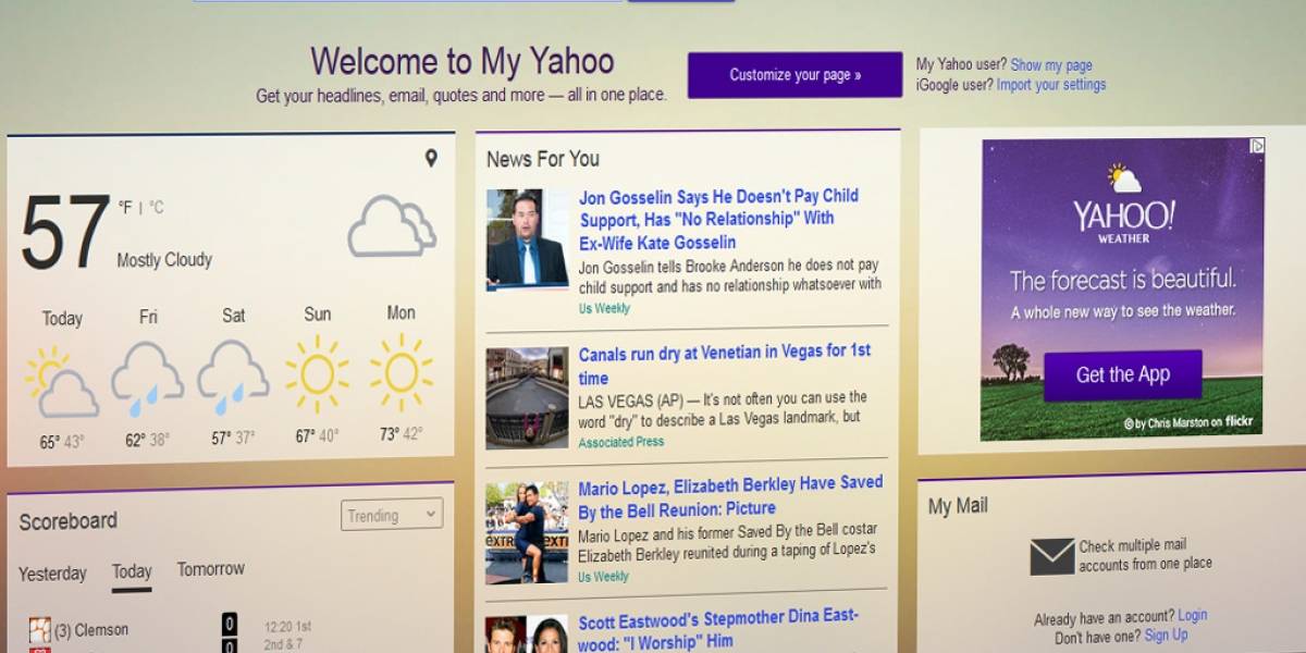 Yahoo intenta revivir las páginas personalizadas