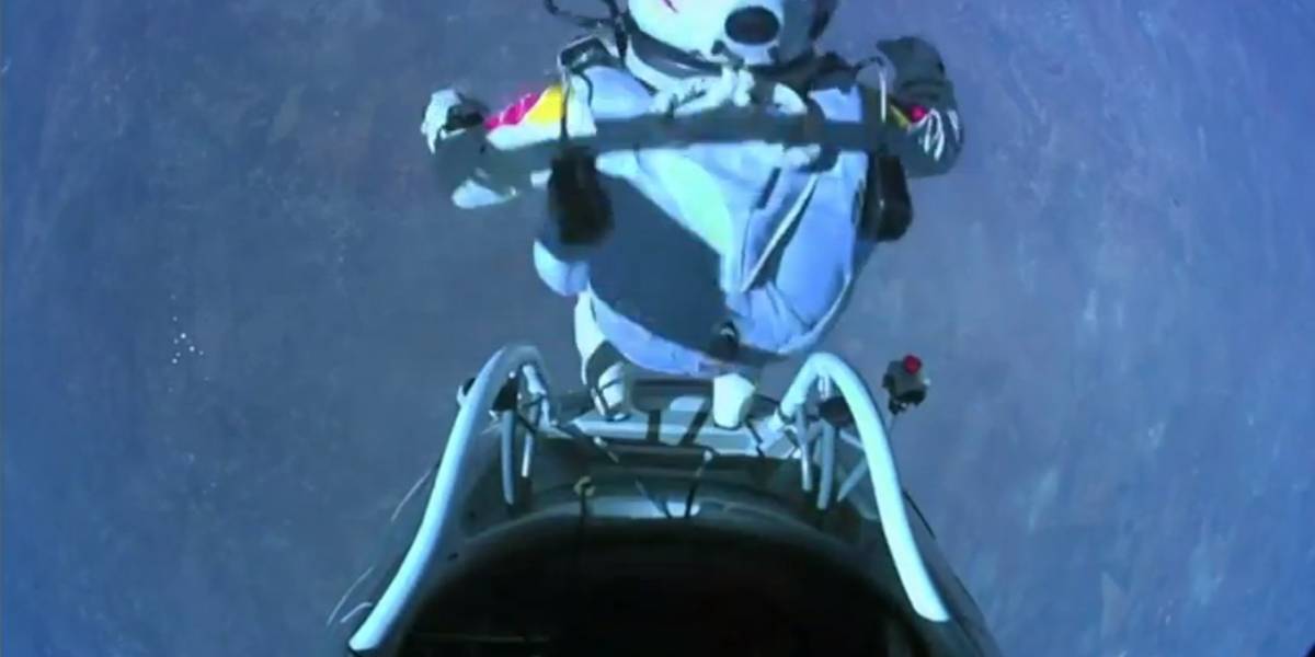 Felix Baumgartner rompió la barrera del sonido con su cuerpo alcanzando Mach 1,24