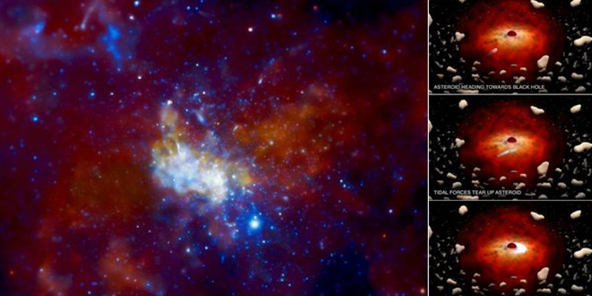 Astrónomos observan un agujero negro supermasivo que devora asteroides