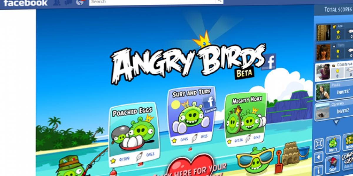 Angry Birds ya se puede jugar en Facebook