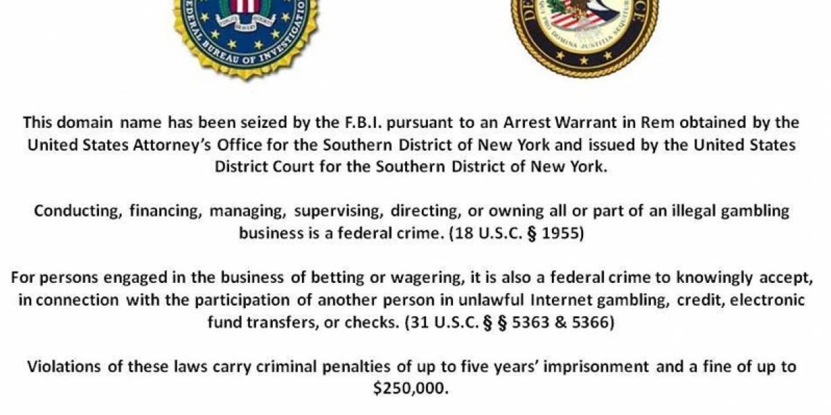 Gobierno de Estados Unidos cierra 3 de los sitios más grandes de apuestas en internet