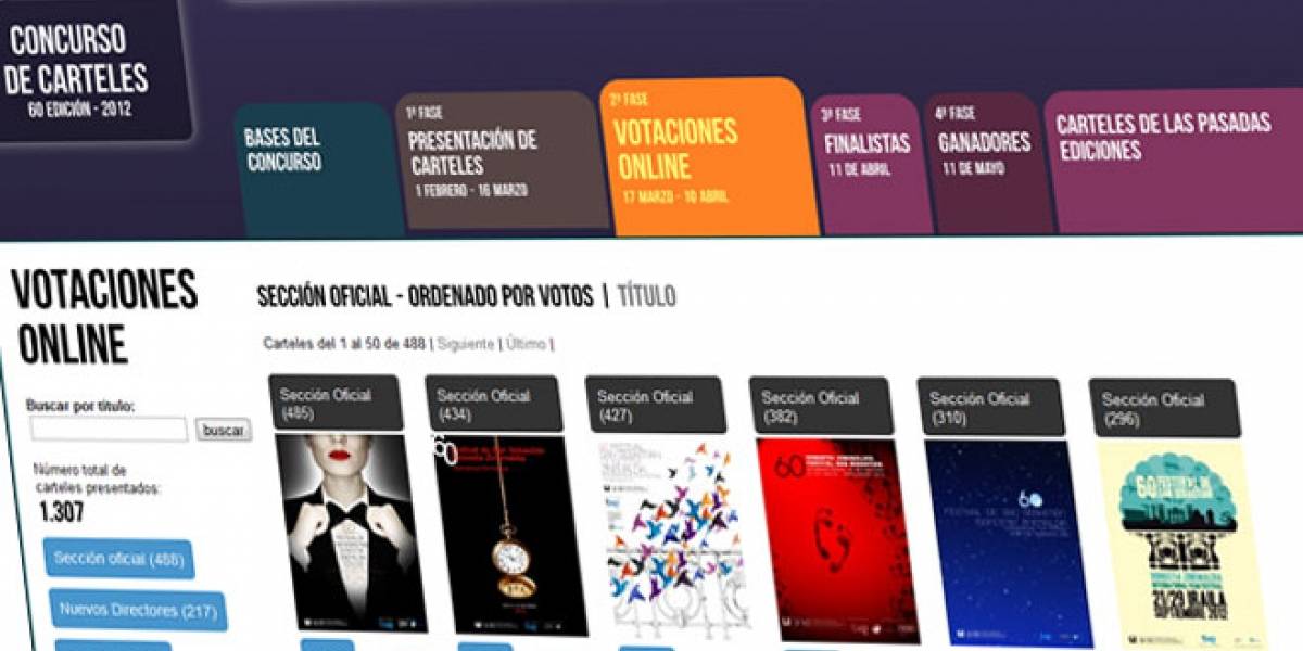 Los carteles para el Festival de Cine de San Sebastián se votarán vía Internet