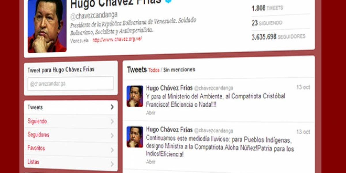 Hugo Chávez usa Twitter para nombrar nuevos ministros