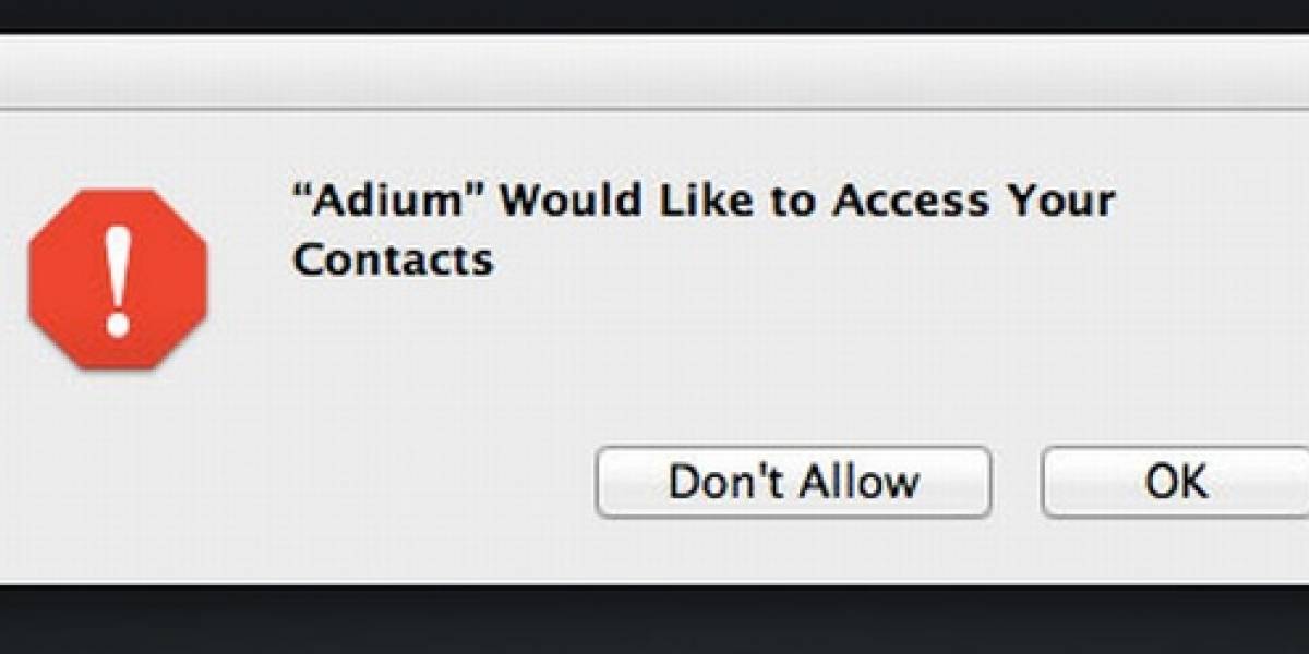 OS X Mountain Lion ahora protege acceso de las aplicaciones a la lista de contactos