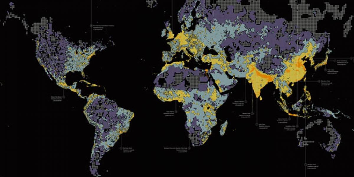Así se ven 7 mil millones de personas distribuidas en el mundo
