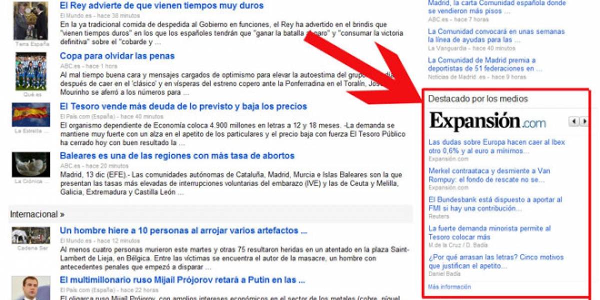 Google ahora permite a los medios españoles destacar sus temas en la sección de noticias