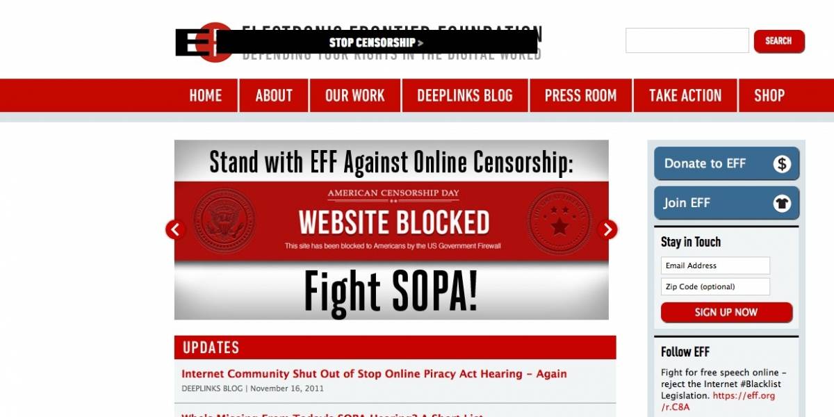 Periodistas de Estados Unidos también se oponen a la Ley SOPA que amenaza internet