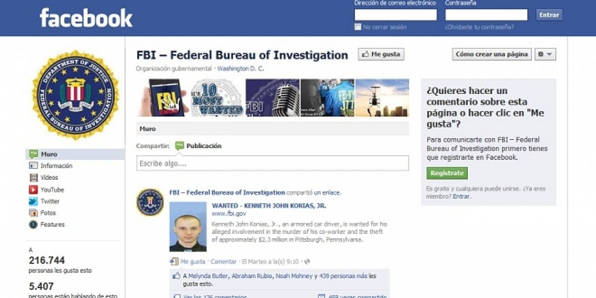 FBI usa redes sociales para capturar a sospechoso de asesinato y robo