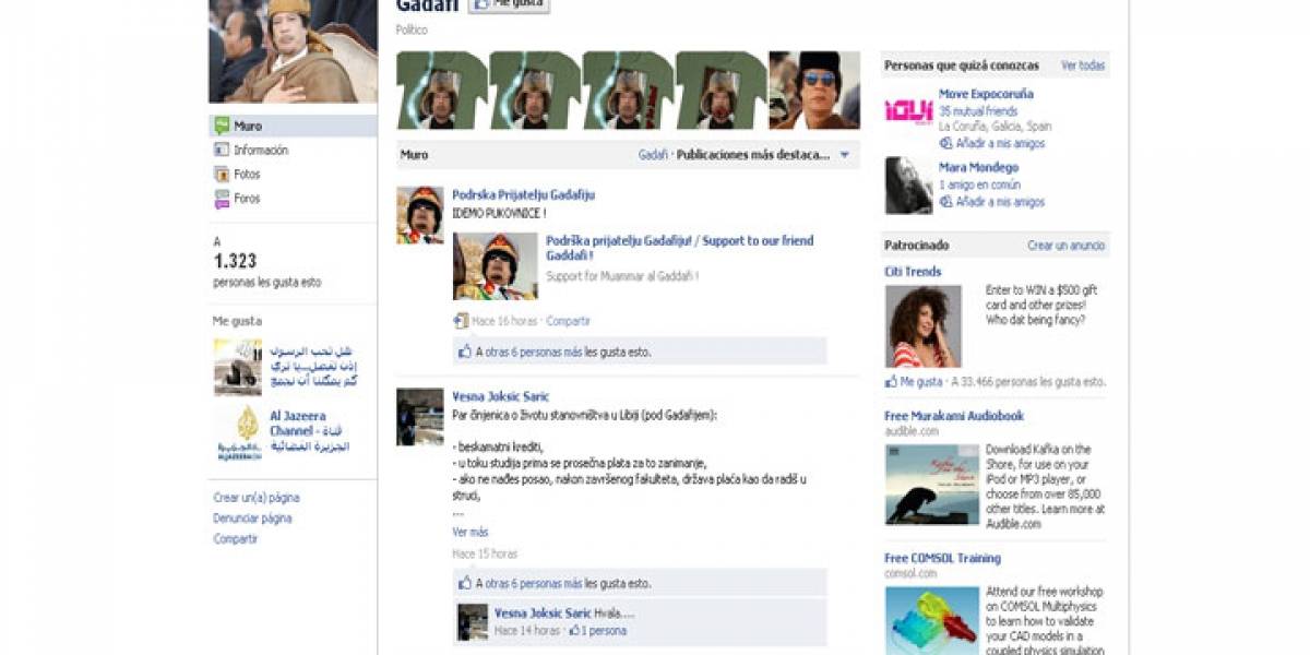 Ultranacionalistas serbios apoyan a Gadafi en Facebook