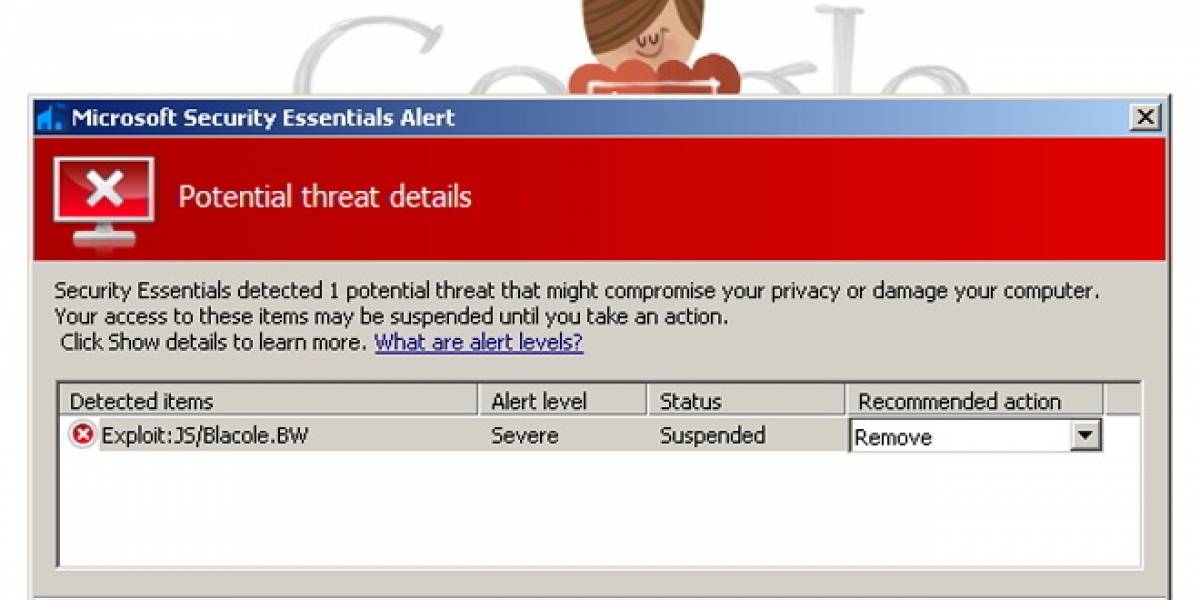 Antivirus de Microsoft bloqueó a la página de Google por ser "maliciosa"