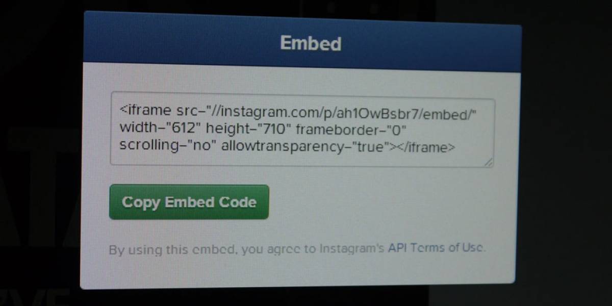 Instagram habilita la función de insertar fotos y videos en las páginas web