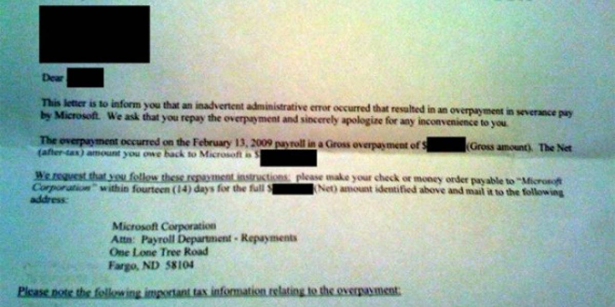 Trabajadores despedidos de Microsoft deben devolver parte de la indemnización