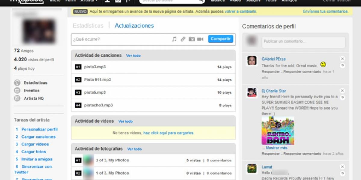 MySpace presenta otro nuevo rediseño