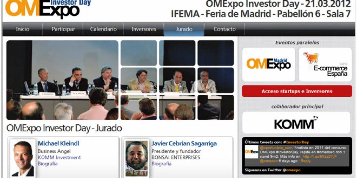 España: OMExpo Investor Day 2012 busca emprendedores tecnológicos