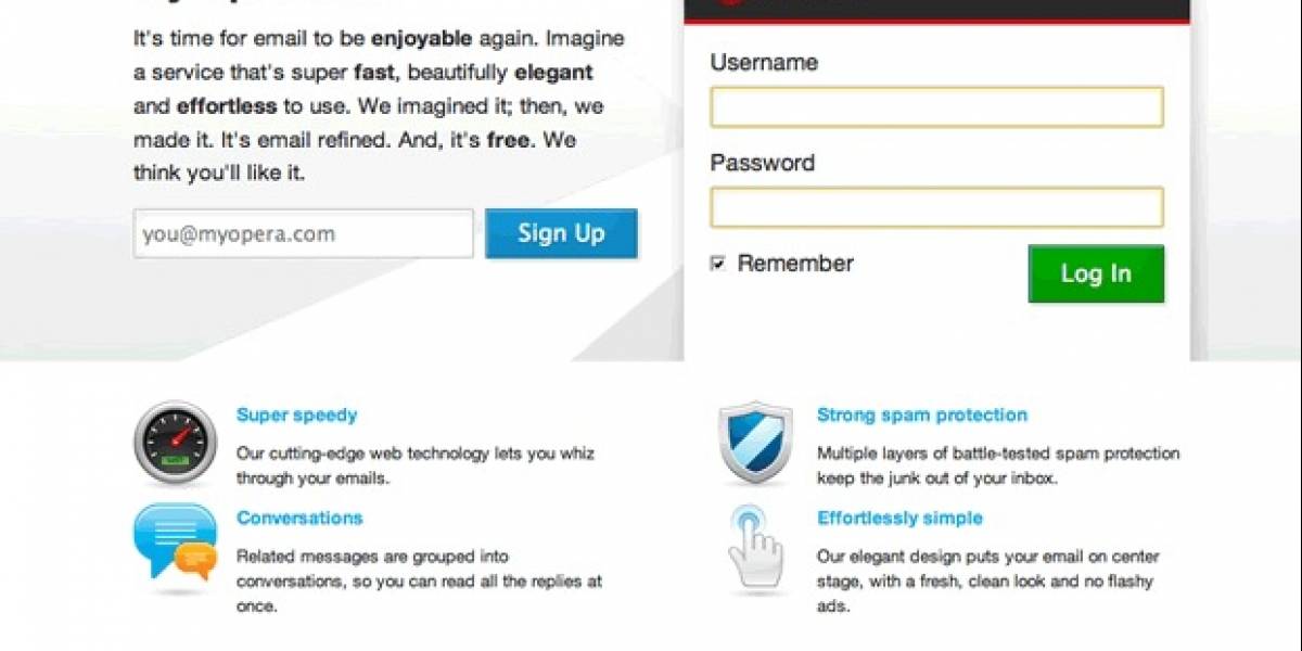 Opera lanza nuevo servicio de correo electrónico