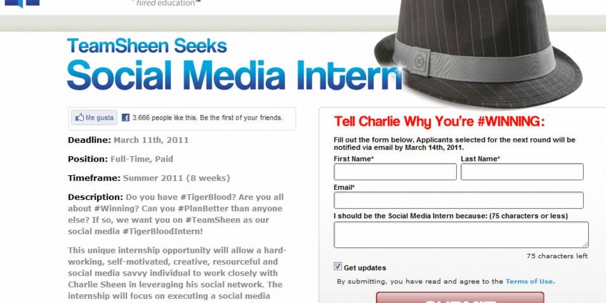 Afilen sus CV: Charlie Sheen busca practicante para asistente en redes sociales