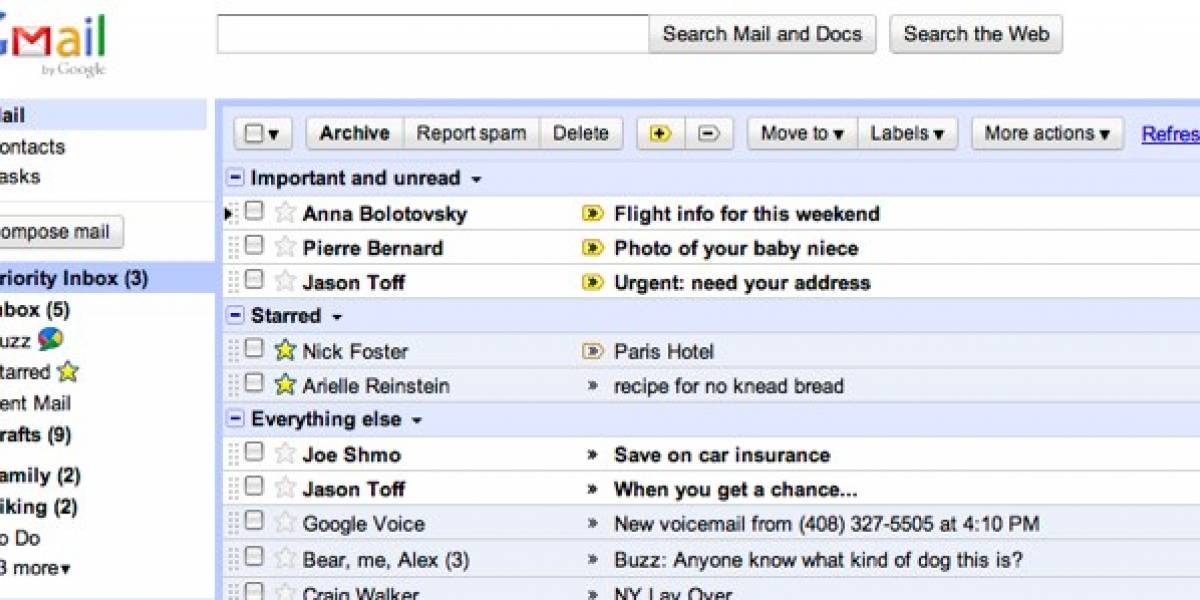 Gmail lanza "inbox prioritario" para separar correos importantes