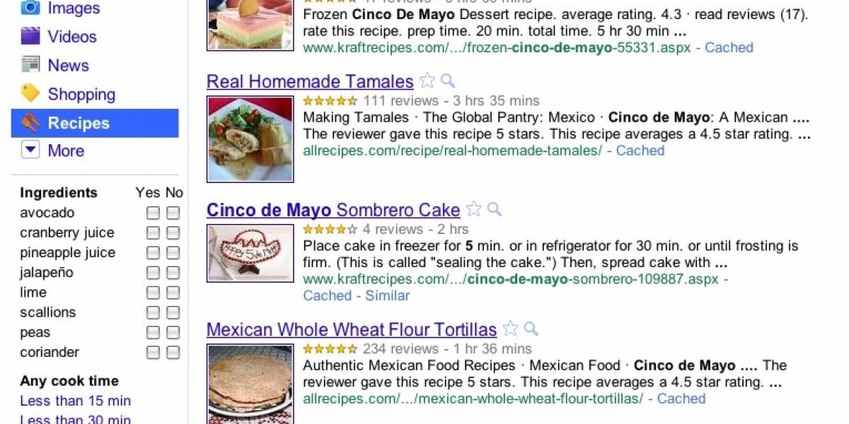 Google cocinó nuevo sistema de búsqueda de recetas