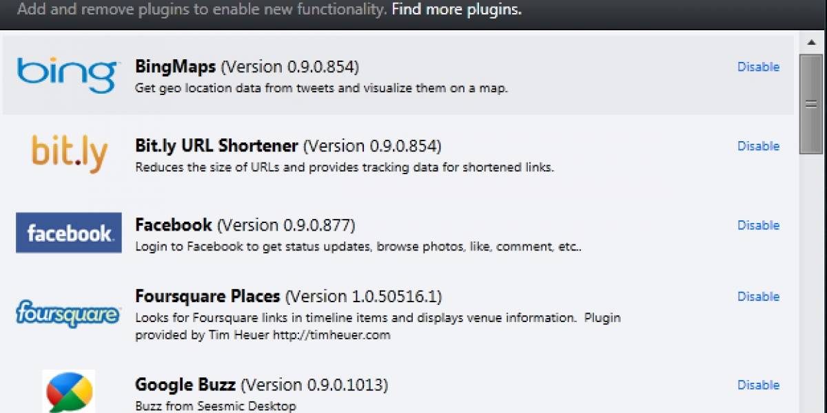 Seesmic Desktop 2 te deja elegir cómo ver tus redes sociales usando plug-ins