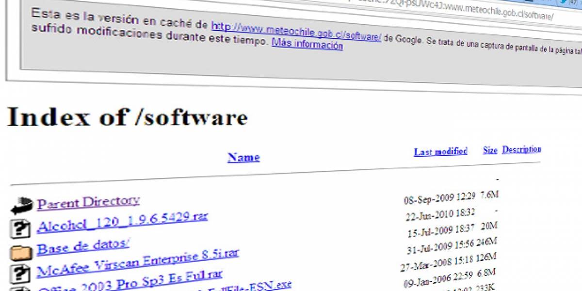 Chile: Descubren software pirata alojado en el sitio de la Dirección Meteorológica