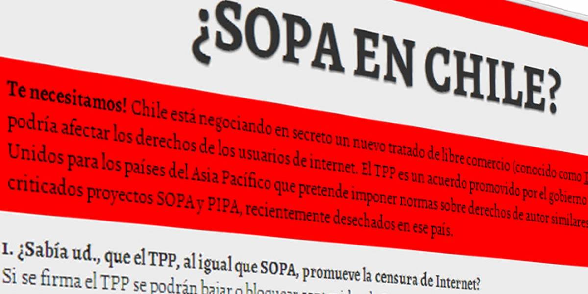 Chile: Lanzan campaña contra tratado TPP, similar a la Ley SOPA