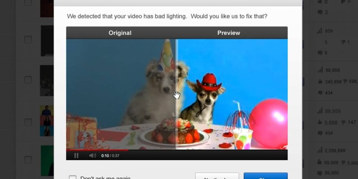Editor de YouTube ahora mejora los videos con un clic