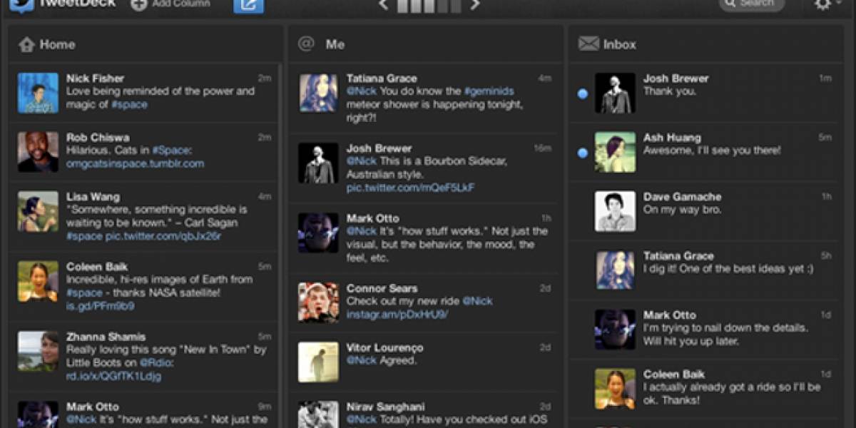 Cliente TweetDeck se actualiza a la versión 1.3 con interesantes adiciones