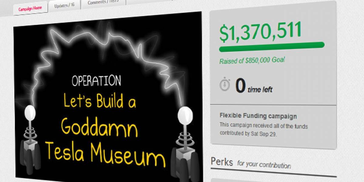 La recaudación para el Museo de Tesla concluyó alcanzando USD$1,4 millones
