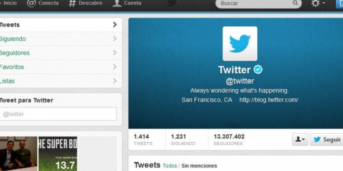 Twitter realiza cambios para promover el uso de la página de perfil de usuario
