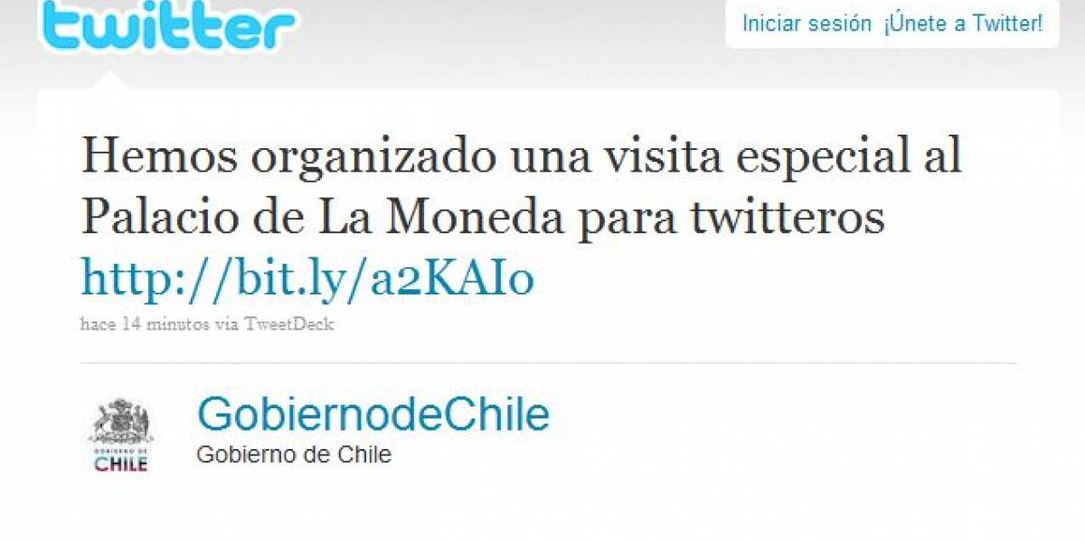 Chile: La Moneda organiza visita para Twitteros
