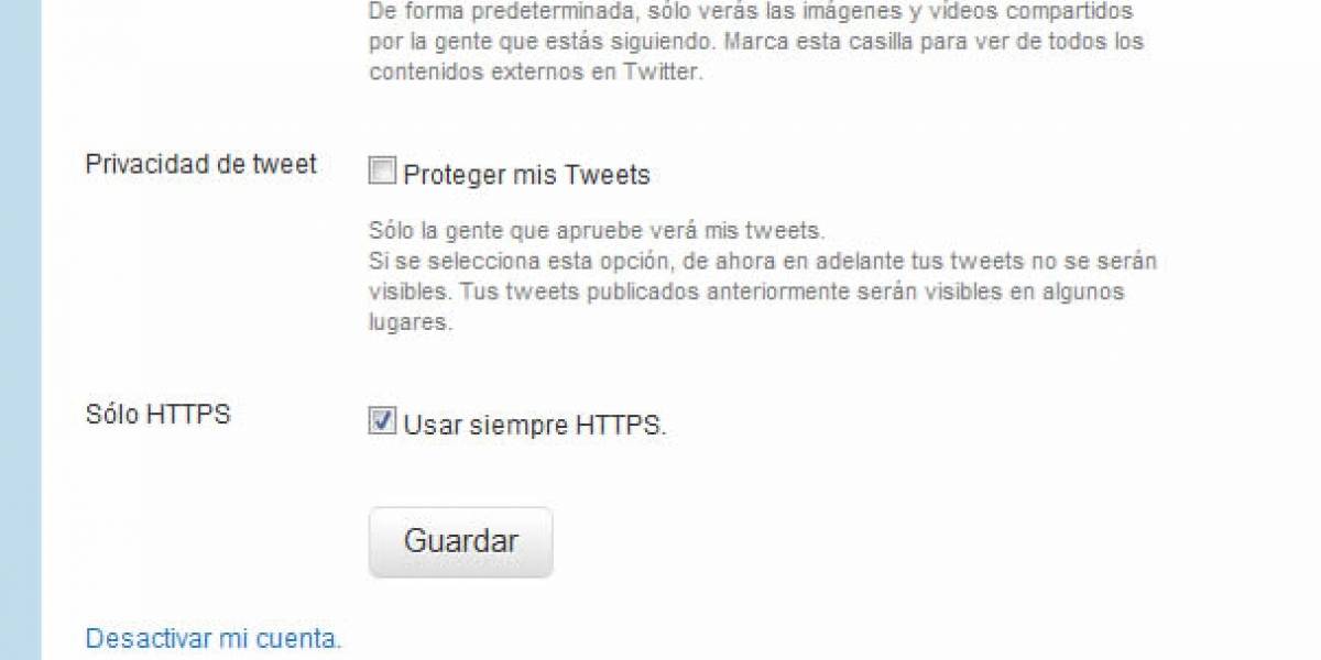 Twitter agrega opción de seguridad para usar siempre sobre HTTPS